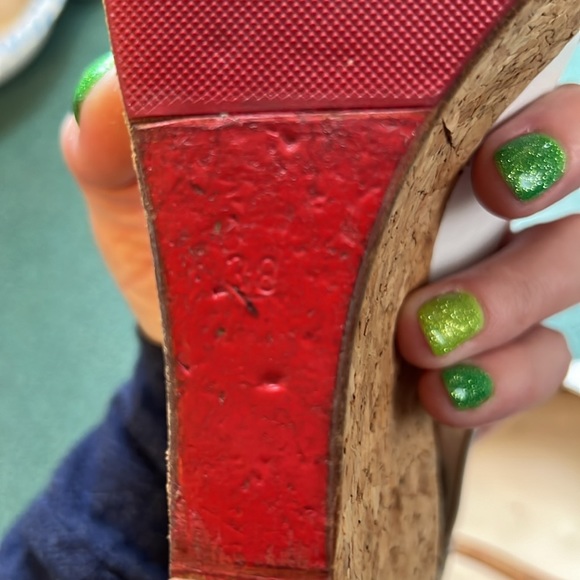 Christian Louboutin Cork Wedge Heels 38 - Picture 7 of 11